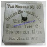 Van Norman Co. Cast Iron Name Plate