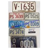 7 Iowa License Plates