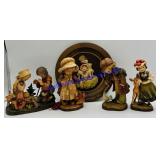 5 ANRI Wooden Sculptures