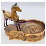 Copper Metal Horse Ashtray