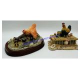 2 Lowell Davis Chicken Figurines