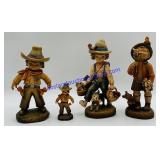 4 ANRI Wooden Sculptures