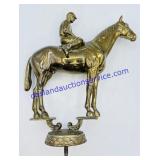 Brass Horse and Jokey Sculpture