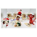 9 Annalee Christmas Collectible Dolls