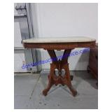 Marble Top Parlor Table, Only 3 Wheels.