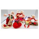 5 Annalee Collectible Christmas Dolls