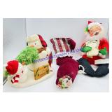 3 Annalee Christmas Collectible Dolls