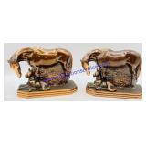Horse and Foal Metal Bronze Finished Bookends