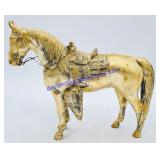 Brass Horse with Saddle Figurine