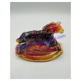 Carnival Glass Rocking Horse Figure