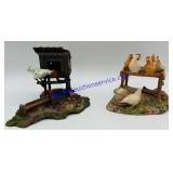 2 Lowell Davis Chicken Figurines
