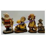 4 ANRI Wooden Sculptures