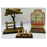 3 ANRI Wooden Sculptures