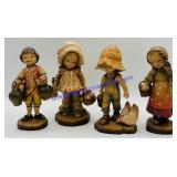 4 ANRI Wooden Sculptures