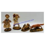 4 ANRI Wooden Sculptures