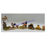 5 Lowell Davis Chicken Figurines