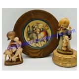 3 ANRI Wooden Sculptures