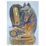 Cast Iron Horse and Penny Thermometer