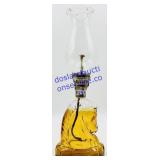 Glass Horse Bust Oil Lamp w/ Chimney