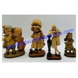 4 ANRI Wooden Sculptures