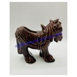 McCoy Pottery Brown Draft Plow Horse Planter