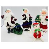 4 Annalee Collectible Christmas Dolls