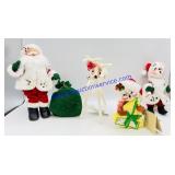 4 Annalee Christmas Dolls (damage noted)