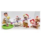 4 Annalee Collectible Dolls