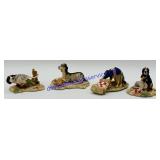 4 Lowell Davis Dog Figurines