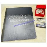 Collectible Quarters and Crystal Ornament