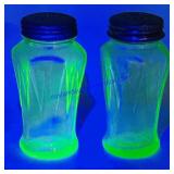 Uranium Glass Salt & Pepper Shaker Set
