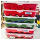 6 Sterilite Ornament Cases