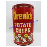 Vintage Mrs. Drenkï¿½s Potato Chips Tin