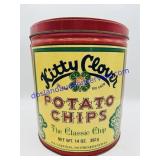 Vintage Kitty Clover Potato Chips Tin