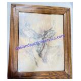 K. maroon "The Silent Buck" Framed Print 24 x 20"