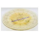 Opalescent Light Amber Glass Footed Plate