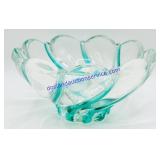 Mikasa Ribbed Swirl Art Glass Dish