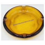 Amber Glass Ash Tray