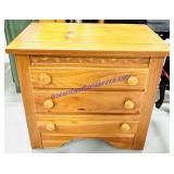 Small Wooden 3 Drawer Dresser 17x27x25"