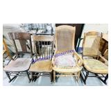 4 Mixed Wooden Rocking Chairs