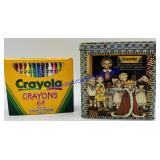Vintage Crayola Tin w/ Crayons