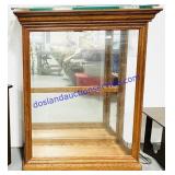 Large Wooden Glass Sides Display Case w/ Shelves