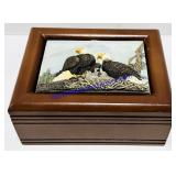 Wooden Eagle Design Jewelry Box
