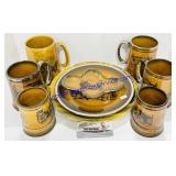9 Amber Ceramic Dishes