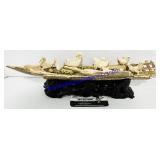 Resin Chicken Decoration w/ Wooden Stand
