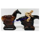 2 Brown Glass Perfume Bottles