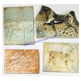 4 Ceramic Wall Art Horse Decorations