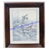 Framed Pheasant Print. 18ï¿½x20ï¿½