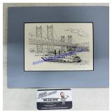 Matted ï¿½I 74 Bridge With The Quad-City Queenï¿½ By