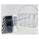 Plastic Magazine Holders and Metal Wire Basket